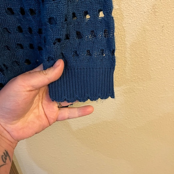 GNW Royal Blue Open-Knit Cardigan - Picture 4 of 7